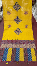 Handcrafted Cotton Ajrak Patchwork Dupatta | Ethnic Dupatta with Hand Block Motifs | Boho Indian Dupatta | Ishq by Isha