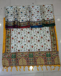 Handcrafted Chinnon Folk Art Dupatta | Indian Village Print Dupatta with Tassels | Ethnic Boho Scarf | Statement Dupatta | Ishq by Isha