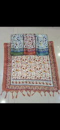 Indian Chinnon Paisley Print Dupatta | Boho Ethnic Scarf with Tassels | Floral Paisley Dupatta | Festival Dupatta | Ishq by Isha
