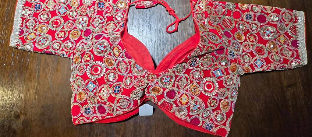 Handcrafted Indian Blouse | Festive Saree Blouse | Mirror Work Blouse | Wedding & Navratri Choli | Ethnic Designer Blouse for Women B52 ,B48