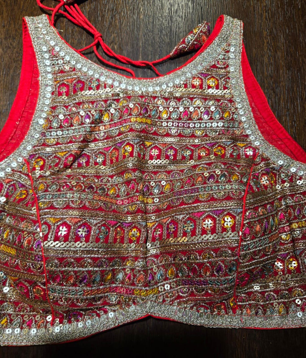 Handcrafted Indian Blouse | Festive Saree Blouse | Mirror Work Blouse | Wedding & Navratri Choli | Ethnic Designer Blouse for Women B43 ,B44