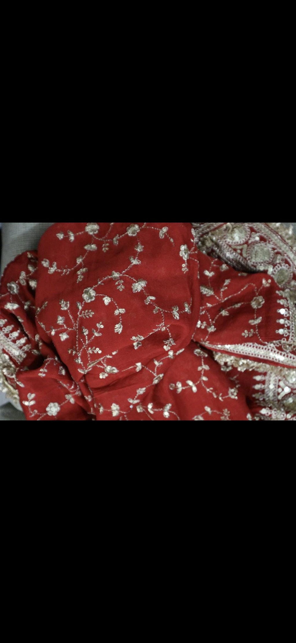 Red Gold Embroidered DupattaRed Gold Embroidered Dupatta | Indian Wedding Dupatta | Festive Ethnic Dupatta | Floral Zari Designer Dupatta