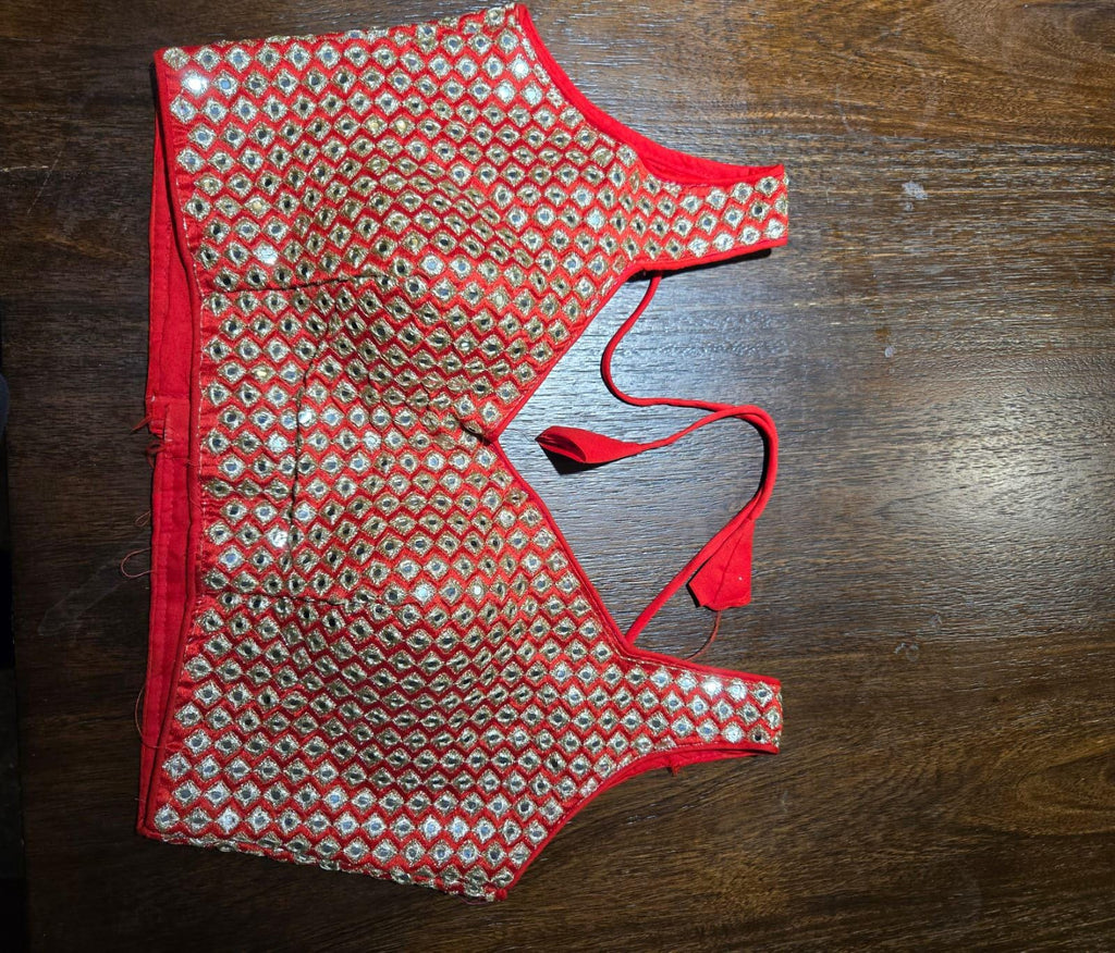 Handcrafted Indian Blouse | Festive Saree Blouse Mirror Work Blouse Wedding & Navratri Choli | Ethnic Designer Blouse for Women B37,B38,B31