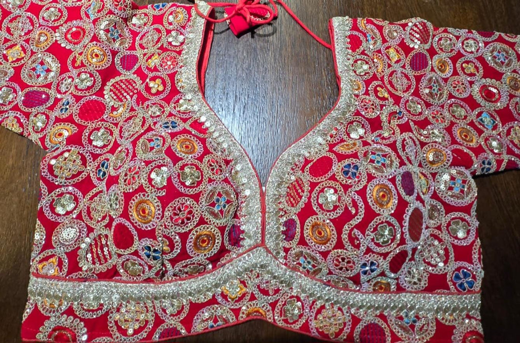 Handcrafted Indian Blouse | Festive Saree Blouse | Mirror Work Blouse | Wedding & Navratri Choli | Ethnic Designer Blouse for Women B52 ,B48