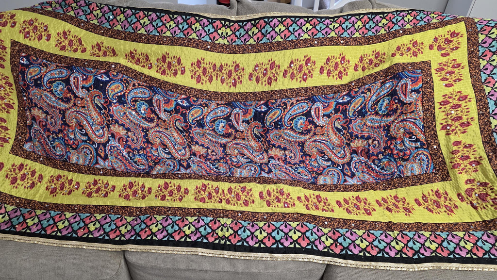 Boho Paisley Chinnon Dupatta for Women | Colorful Ethnic Dupatta with Thread Work | Kashmiri Inspired Floral Dupatta | Ishq by Isha