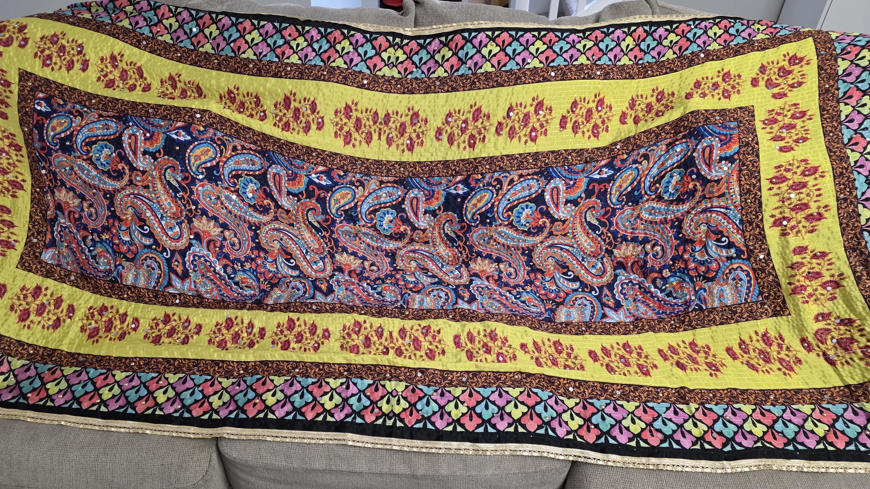 Boho Paisley Chinnon Dupatta for Women | Colorful Ethnic Dupatta with Thread Work | Kashmiri Inspired Floral Dupatta | Ishq by Isha