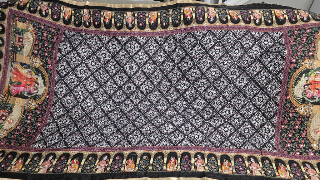 Boho Block Printed Chinnon Dupatta | Indian Ethnic Dupatta for Women | Traditional Art Inspired Dupatta | Lightweight Festive Dupatta