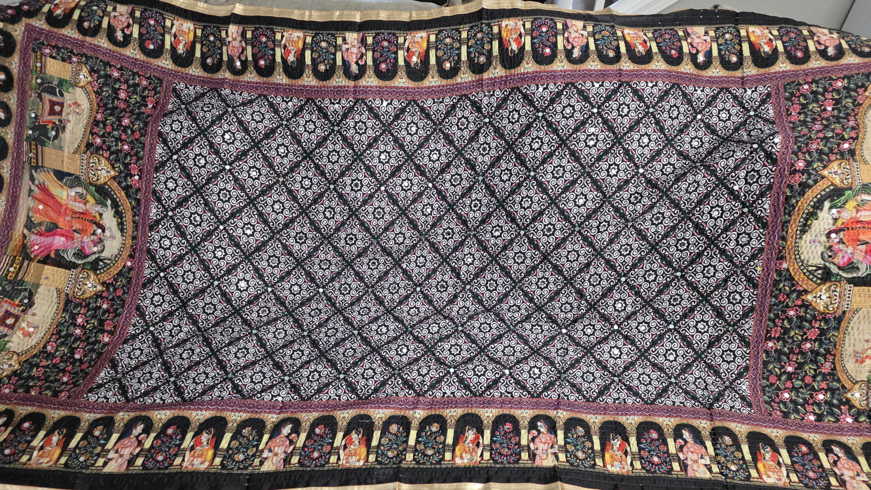 Boho Block Printed Chinnon Dupatta | Indian Ethnic Dupatta for Women | Traditional Art Inspired Dupatta | Lightweight Festive Dupatta