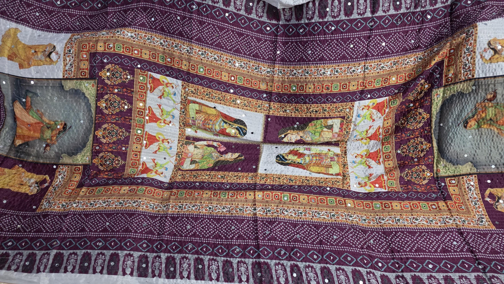 Boho Printed Chinnon Dupatta | Indian Ethnic Dupatta for Women | Traditional Art Inspired Dupatta | Lightweight Festive Dupatta