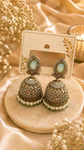 Oxidized Silver Jhumka Earrings | Indian Ethnic Statement Earrings | Boho Dangle Earrings | Navratri Jewelry | Gift for Her