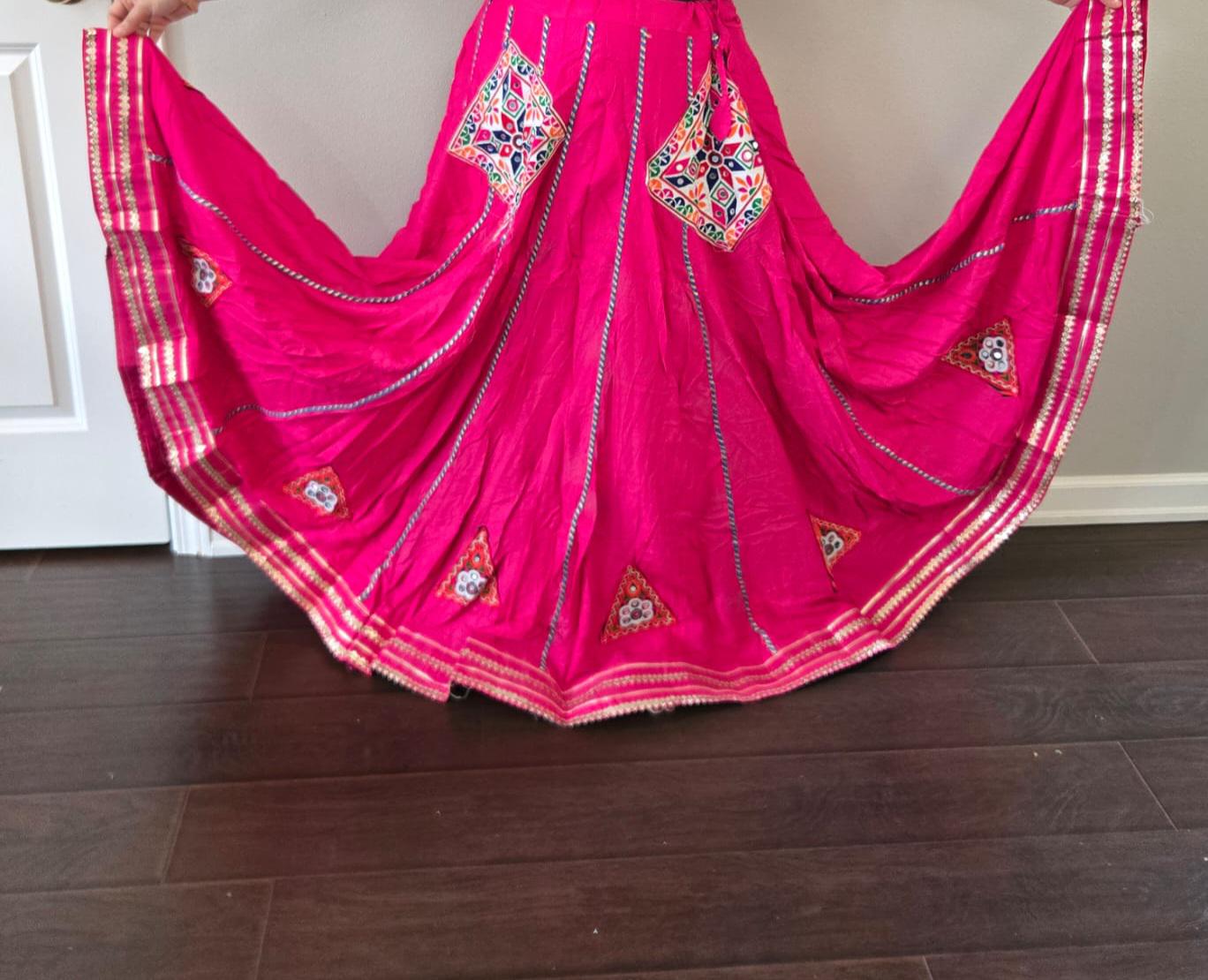 Pink skirt With patch work 10 m flair | Festive & Party Wear | Ishq by Isha