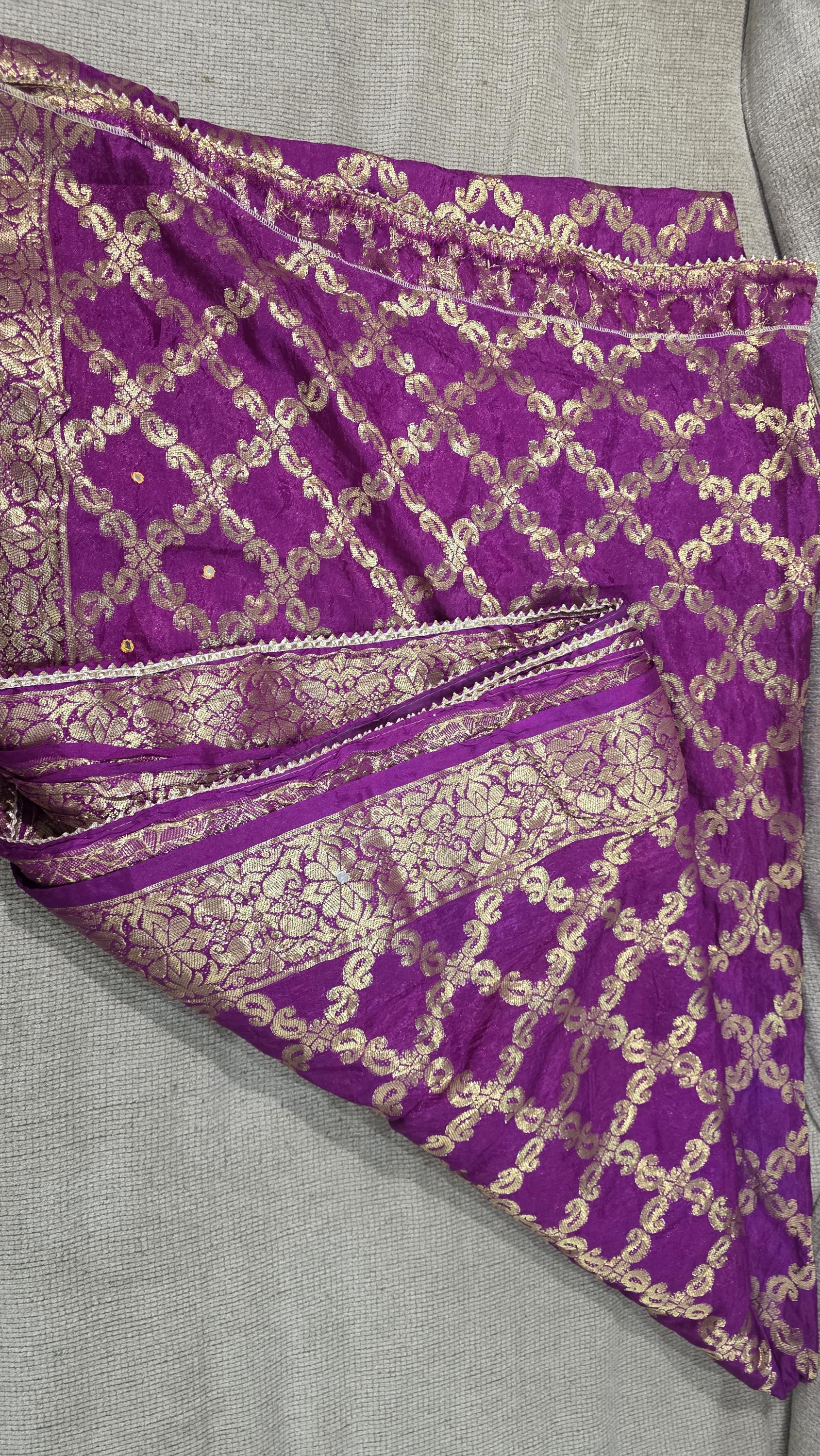 Traditional Purple Gharchola Saree | Bandhani Silk Saree with Zari Work |Festive Wedding Wear | Indian Ethnic Saree