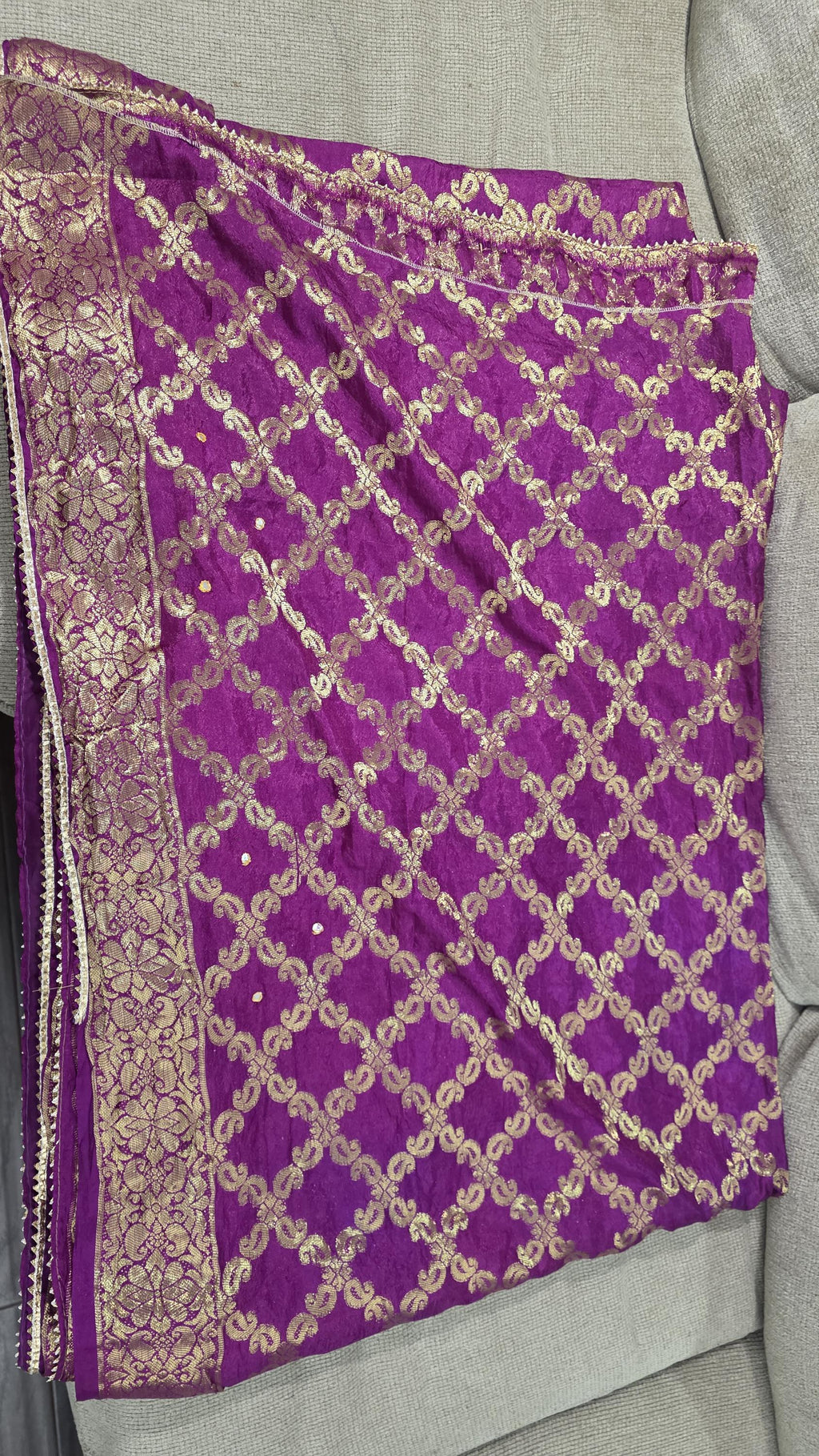 Traditional Purple Gharchola Saree | Bandhani Silk Saree with Zari Work |Festive Wedding Wear | Indian Ethnic Saree