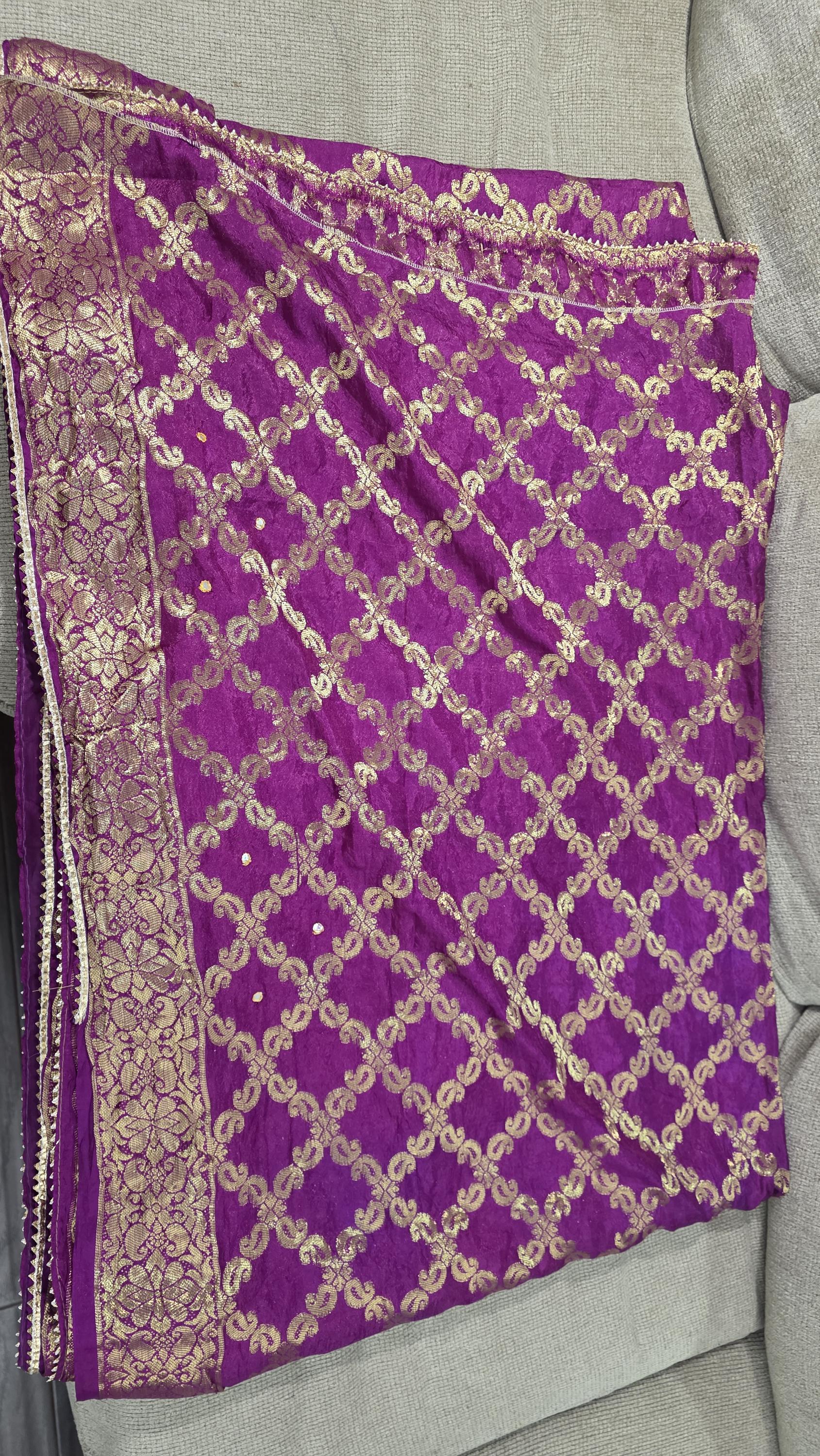 Traditional Purple Gharchola Saree | Bandhani Silk Saree with Zari Work |Festive Wedding Wear | Indian Ethnic Saree