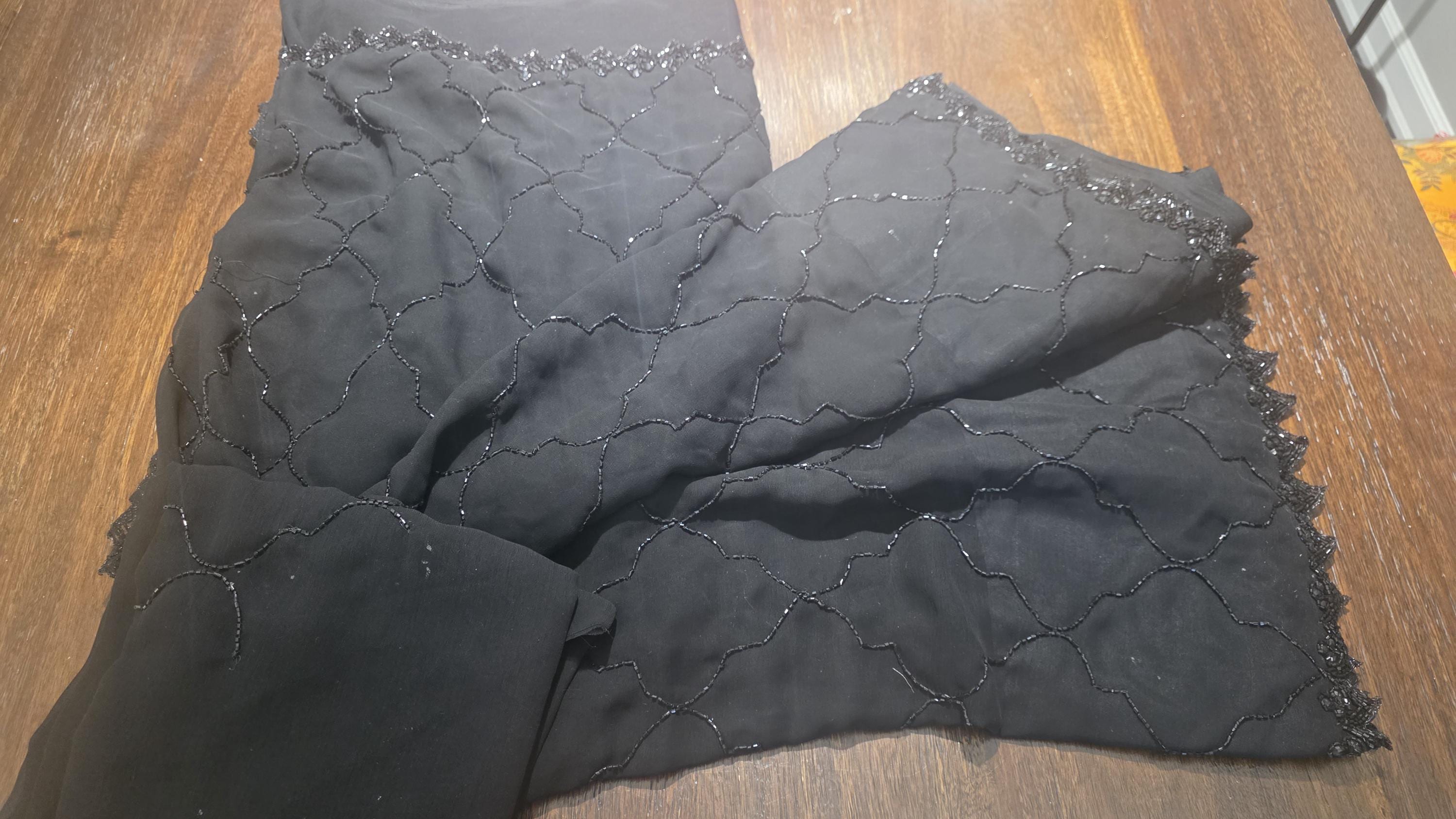 Black Georgette saree | Handwork| Festive Indian saree | Wedding & Party