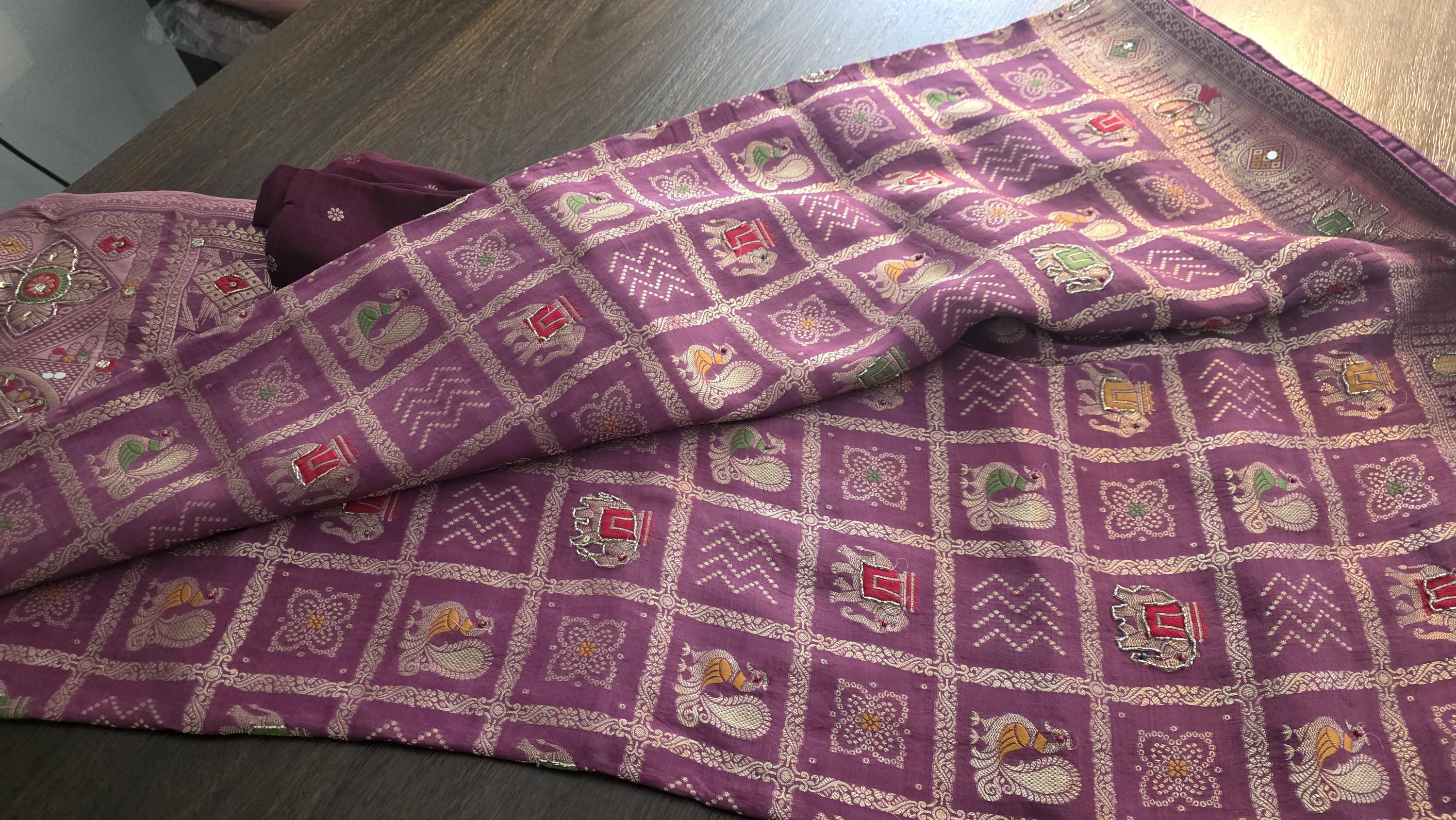 Purple Crepe Silk Woven Saree | Traditional Indian Saree | Ethnic Festive Saree | Designer Party Wear Saree | Wedding Saree with Unstitched