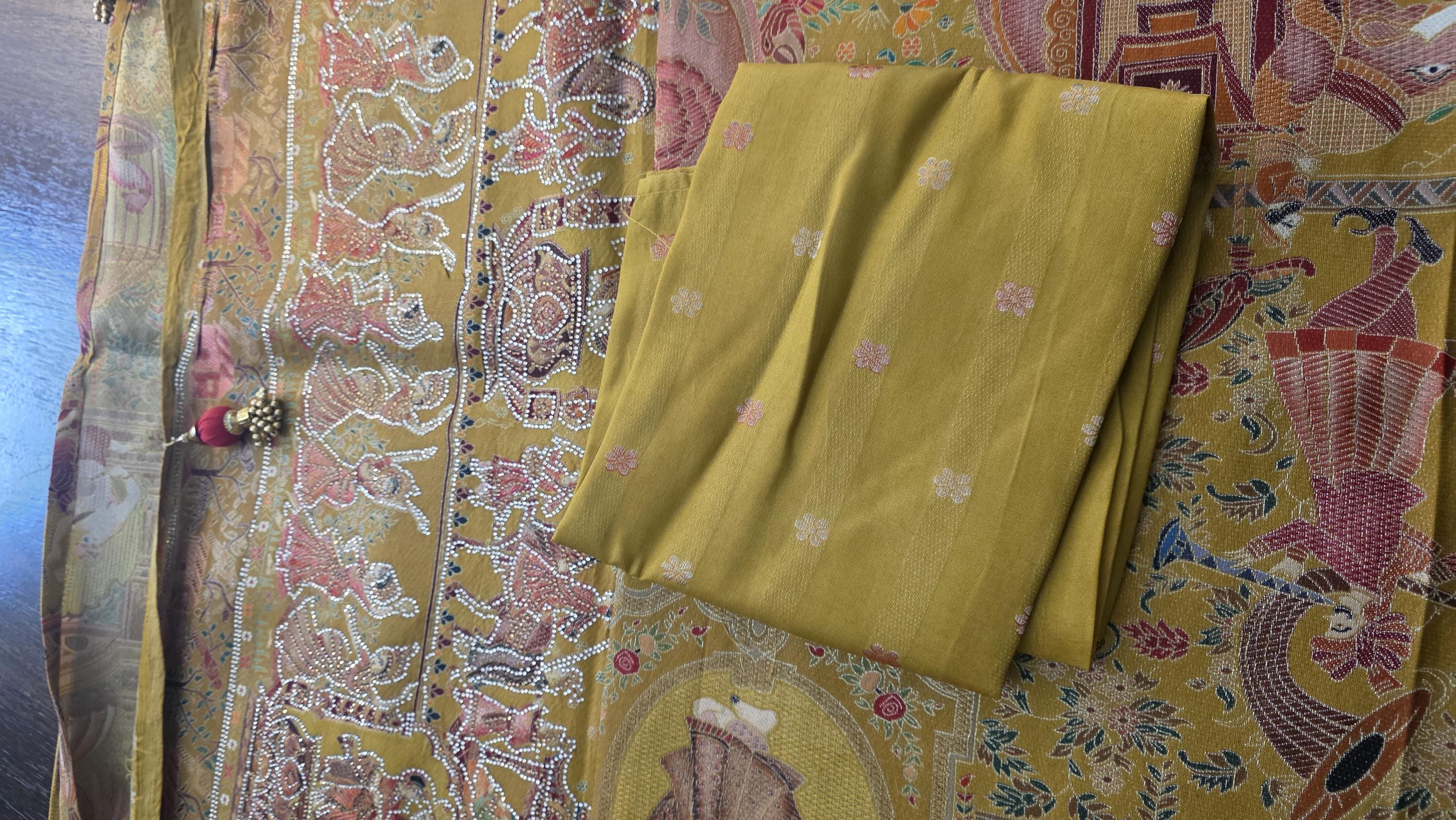 Mustard Crepe Silk Woven Saree | Traditional Indian Saree | Ethnic Festive Saree | Designer Party Wear Saree | Wedding Saree with Unstitched