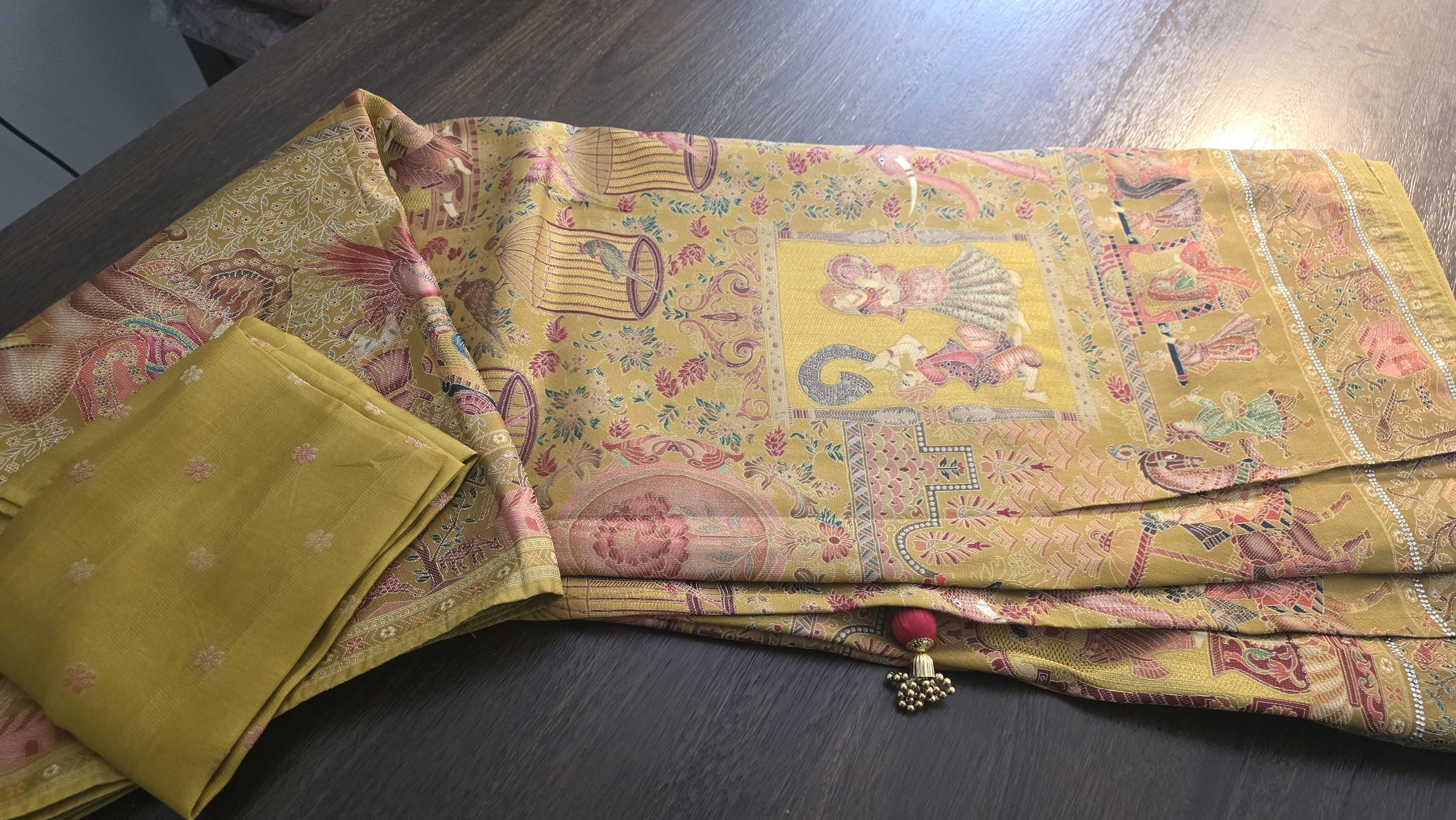 Mustard Crepe Silk Woven Saree | Traditional Indian Saree | Ethnic Festive Saree | Designer Party Wear Saree | Wedding Saree with Unstitched