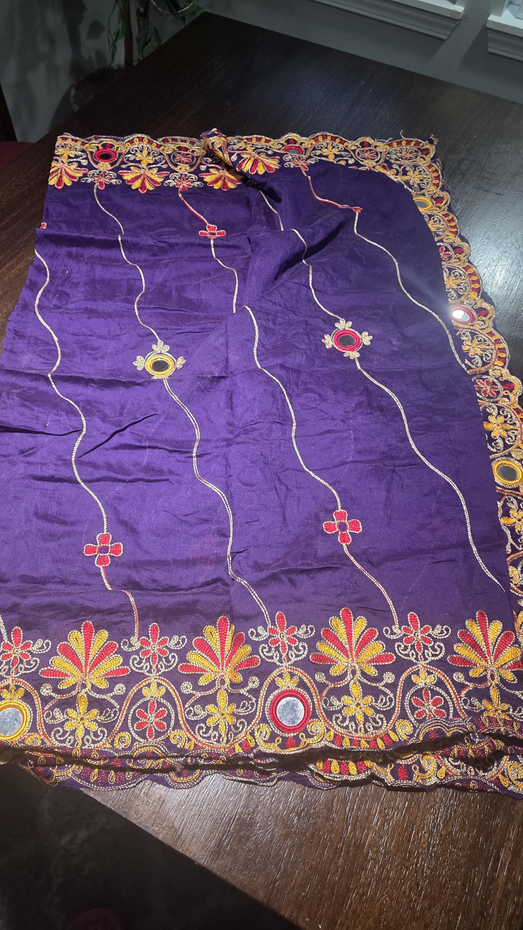 Rayon Cotton Embroidered Mirror Work Dupatta | Thread Work Ethnic Dupatta | Indian Traditional Dupatta for Women | Festive, Garba & Navratri