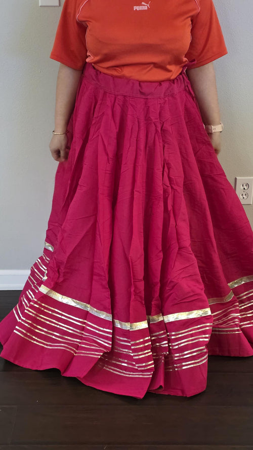 Garba Print Lehenga |Pink Ethnic Skirt | Navratri Ghagra Choli | Handmade Indian Festival Outfit