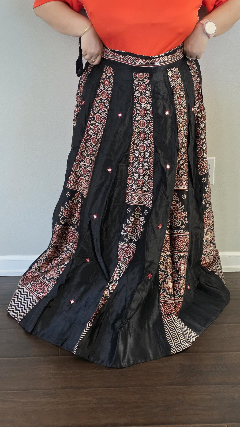 Black Gajji Silk Patchwork Lehenga Set | Mirror Work Blouse | Indian Navratri Outfit | Garba Chaniya Choli | Festive Ethnic Wear