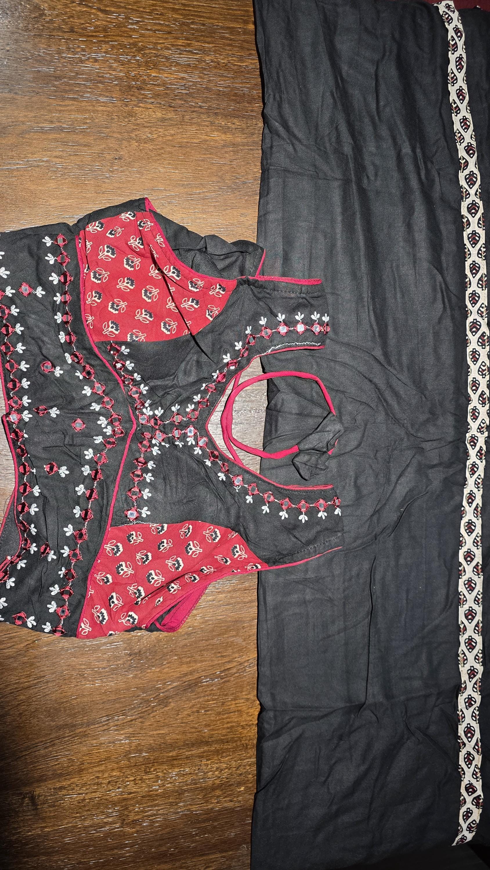 Black Patchwork Navratri Lehenga Choli Set with Dupatta | Handmade Garba Skirt | Indian Ethnic Outfit | Dandiya Dress