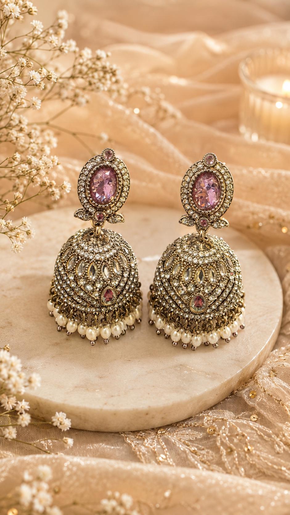 Oxidized Silver Jhumka Earrings | Indian Ethnic Statement Earrings | Boho Dangle Earrings | Navratri Jewelry | Gift for Her