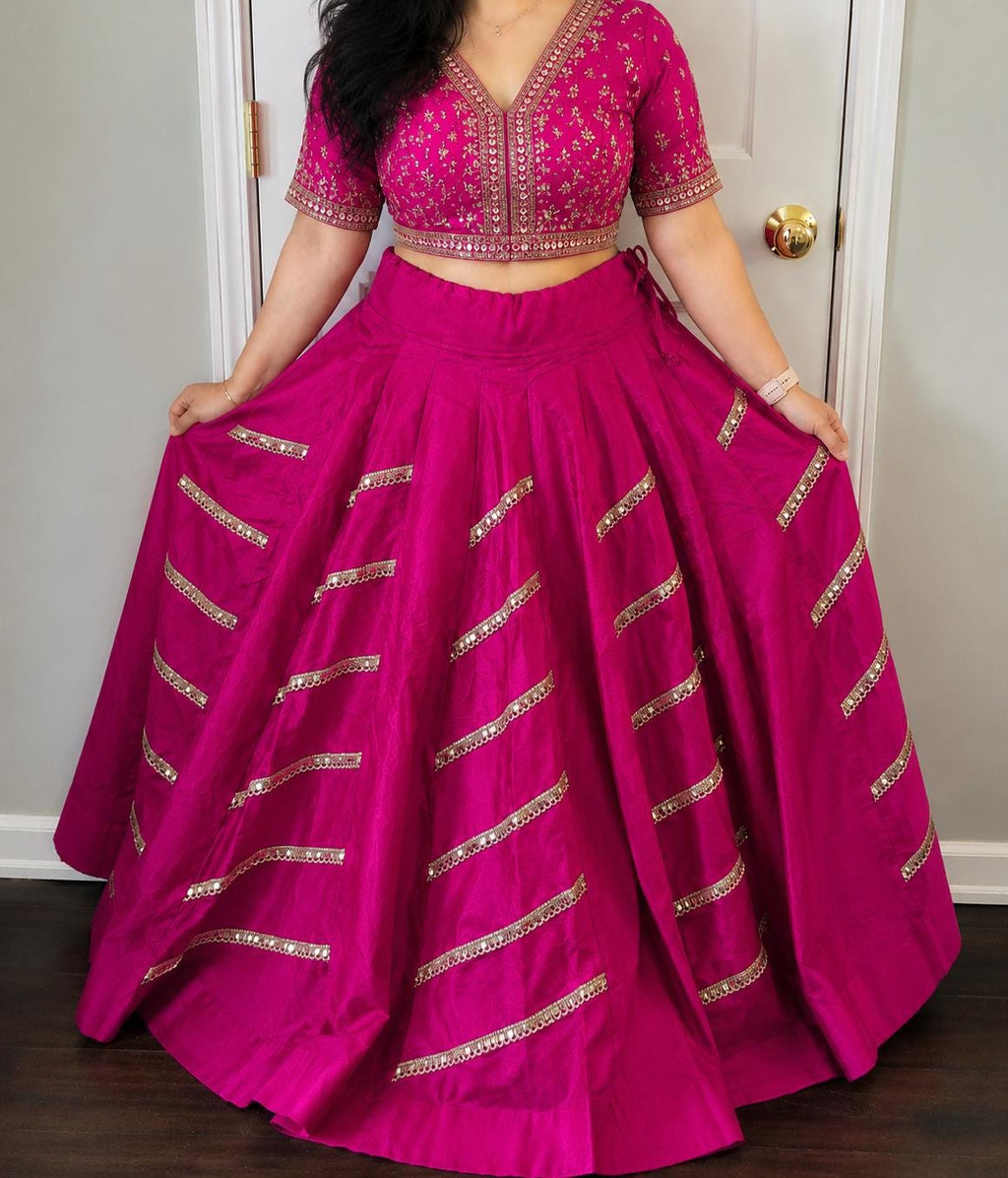 Indian gotta Work Lehenga Skirt | 10 Meter Flare | Festive Garba Navratri Skirt | Boho Maxi Skirt | Wedding & Party Wear