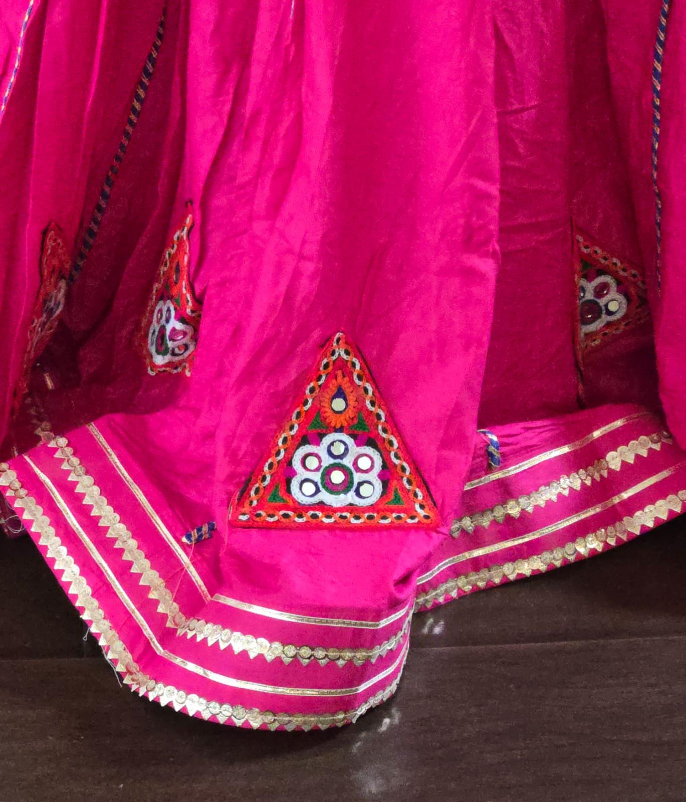 Pink skirt With patch work 10 m flair | Festive & Party Wear | Ishq by Isha