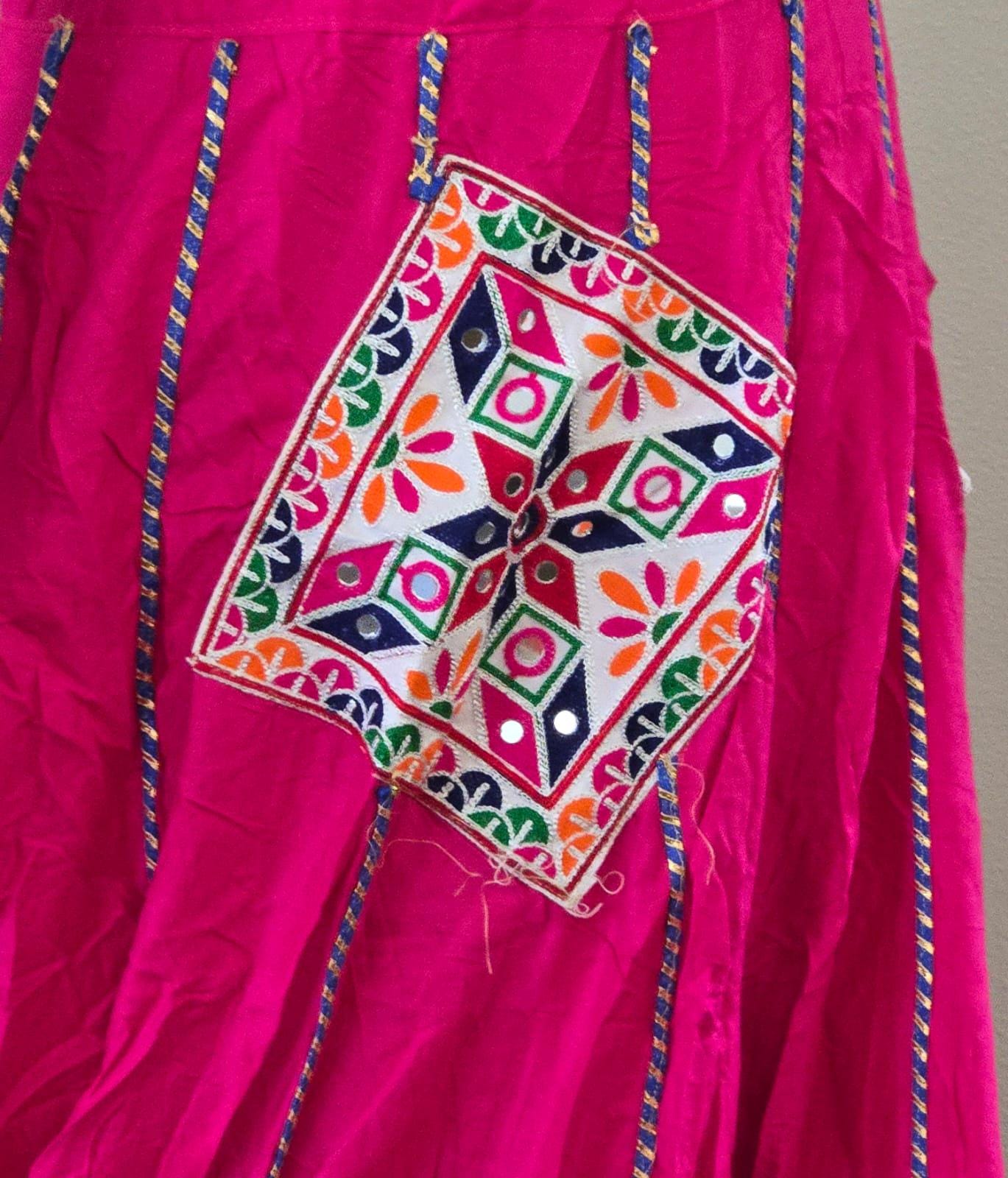 Pink skirt With patch work 10 m flair | Festive & Party Wear | Ishq by Isha