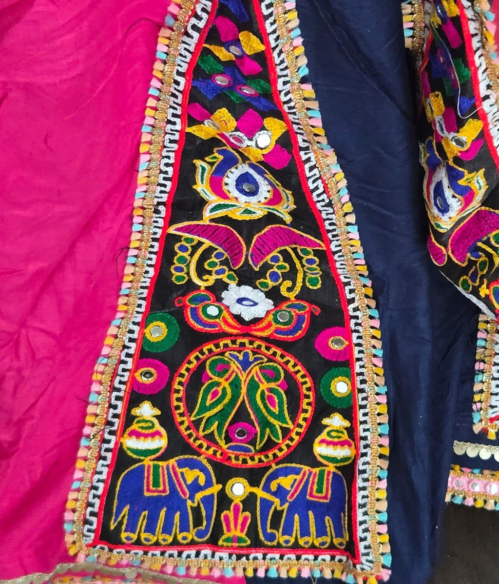 Mutilcolurskirt With patch work 10 m flair | Festive & Party Wear | Ishq by Isha