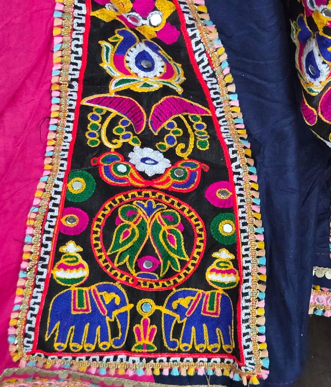 Mutilcolurskirt With patch work 10 m flair | Festive & Party Wear | Ishq by Isha