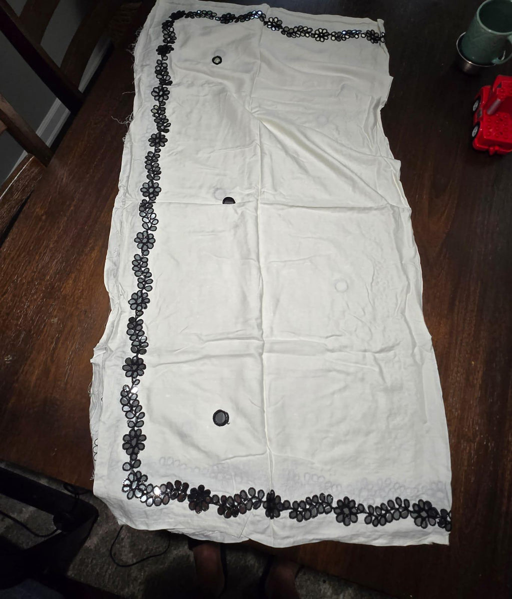 Garba Print Lehenga |white&black Ethnic Skirt | Navratri Ghagra Choli | Handmade Indian Festival Outfit