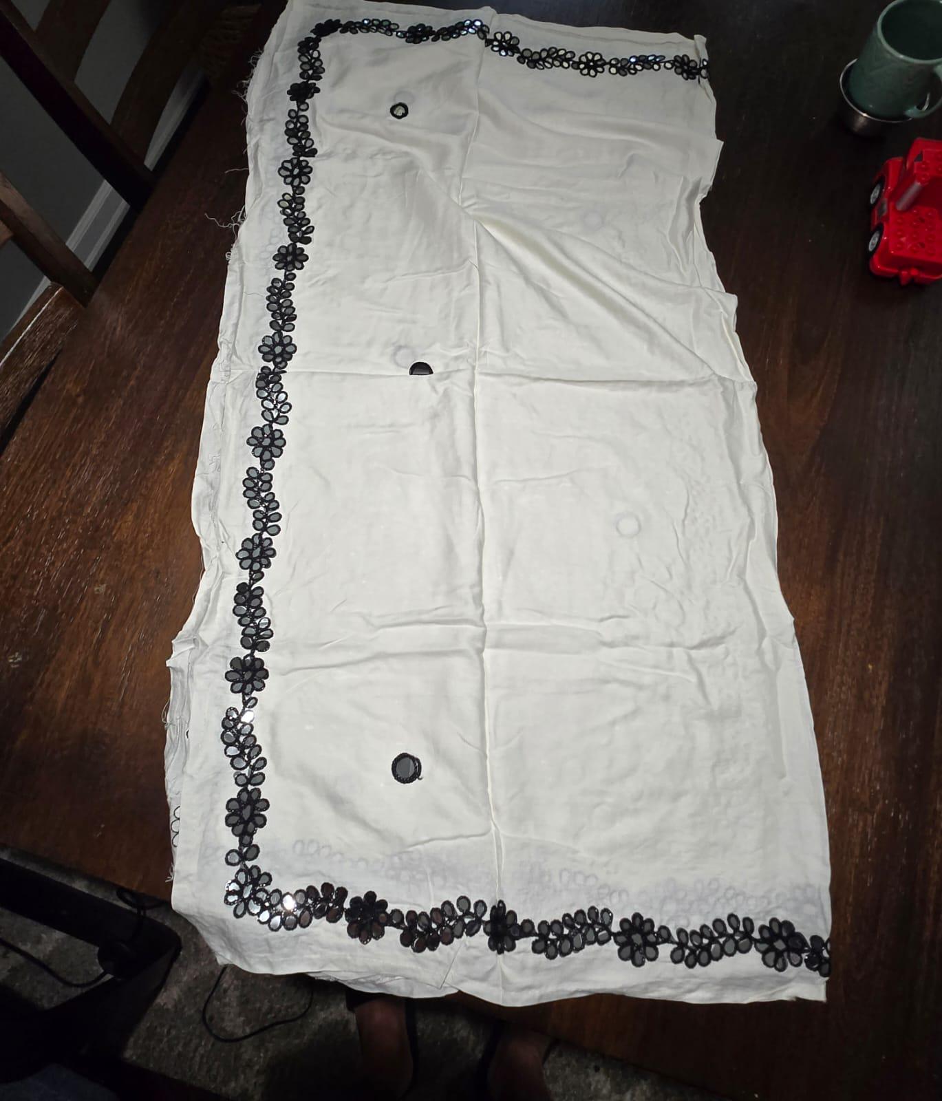 Garba Print Lehenga |white&black Ethnic Skirt | Navratri Ghagra Choli | Handmade Indian Festival Outfit