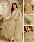 Yellow Kota Doria Embroidered Dupatta | Floral Embroidery | Lightweight Kota Doriya Dupatta | Indian Ethnic Dupatta | Wedding & Festive