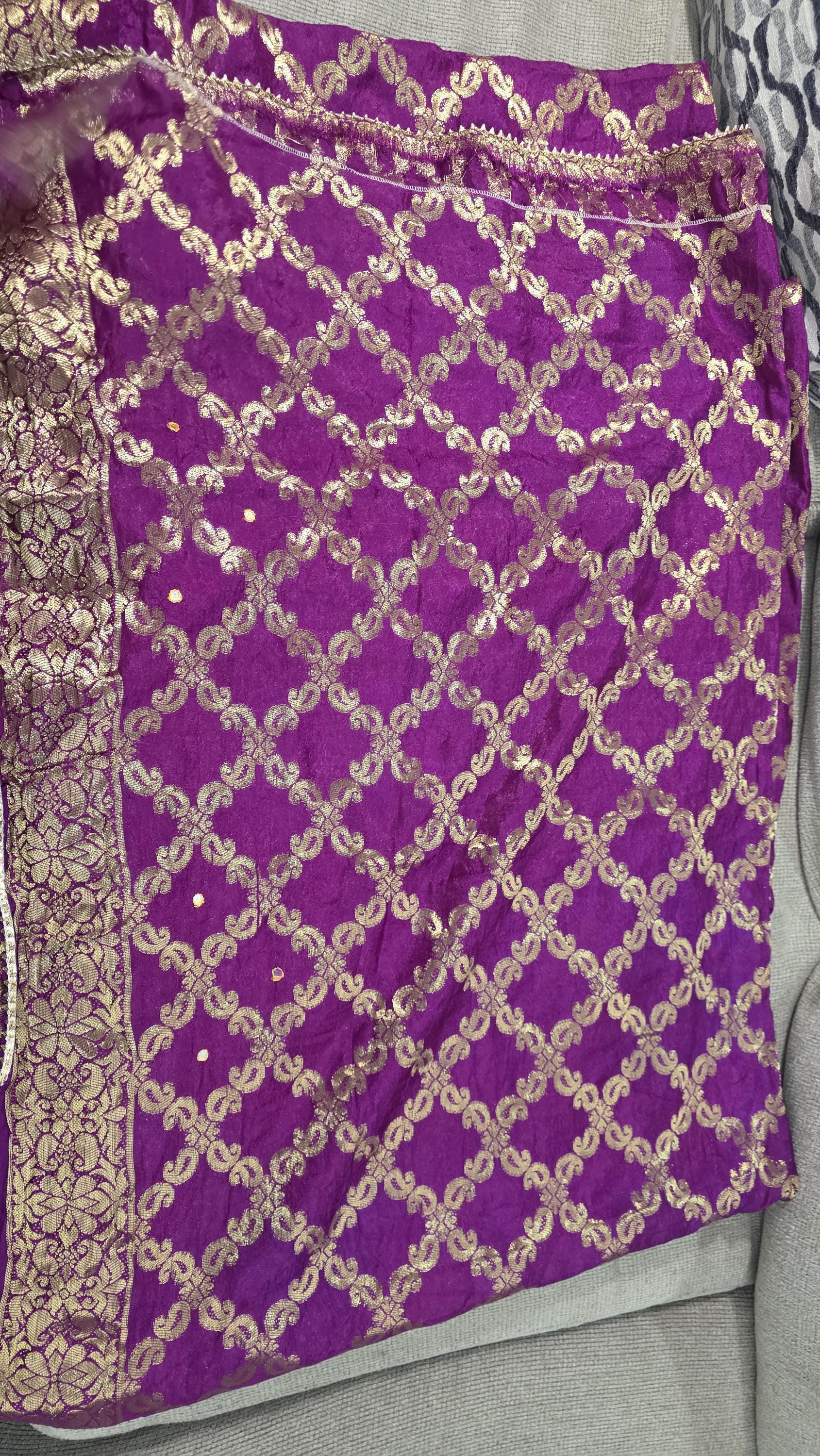 Traditional Purple Gharchola Saree | Bandhani Silk Saree with Zari Work |Festive Wedding Wear | Indian Ethnic Saree
