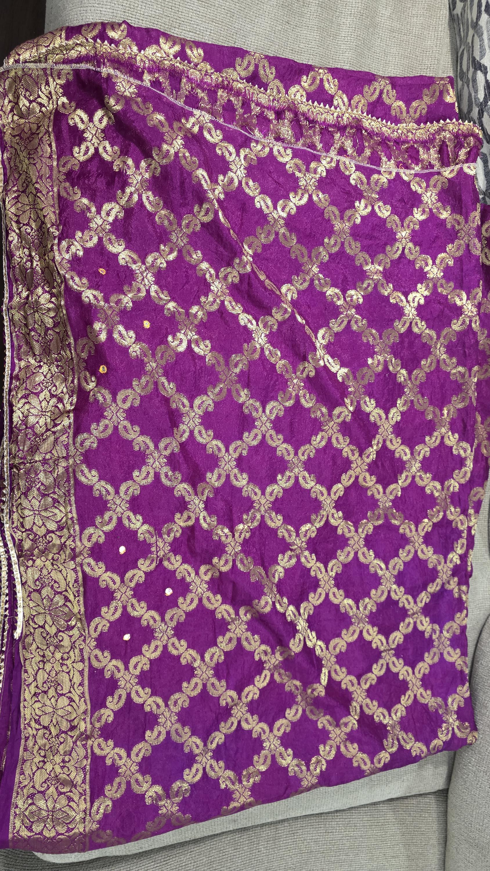 Traditional Purple Gharchola Saree | Bandhani Silk Saree with Zari Work |Festive Wedding Wear | Indian Ethnic Saree