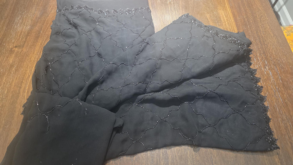 Black Georgette saree | Handwork| Festive Indian saree | Wedding & Party