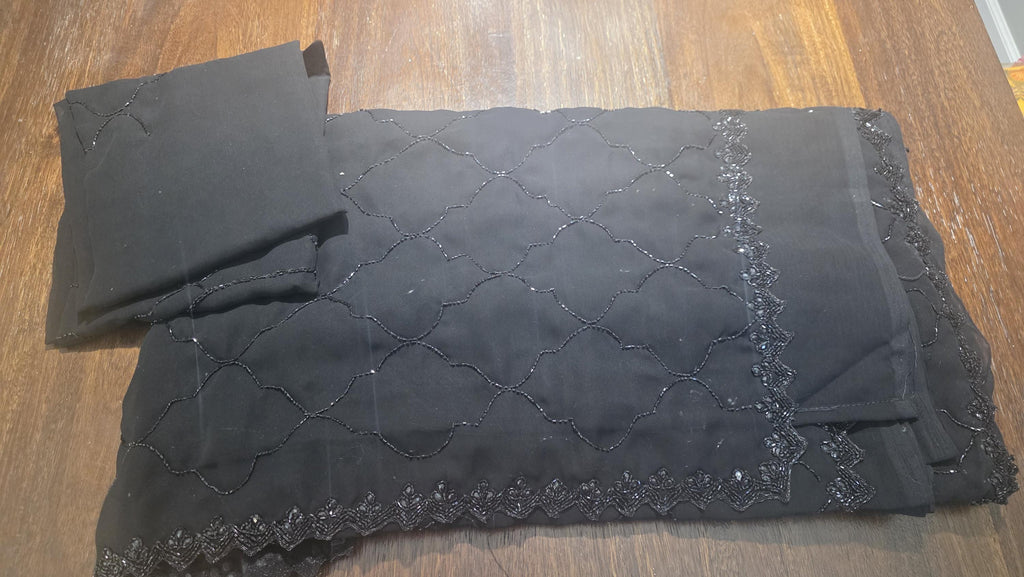Black Georgette saree | Handwork| Festive Indian saree | Wedding & Party
