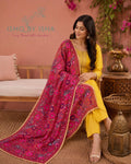 Pink Kantha Work Dupatta with Mirror Work | Indian Ethnic Festive Scarf