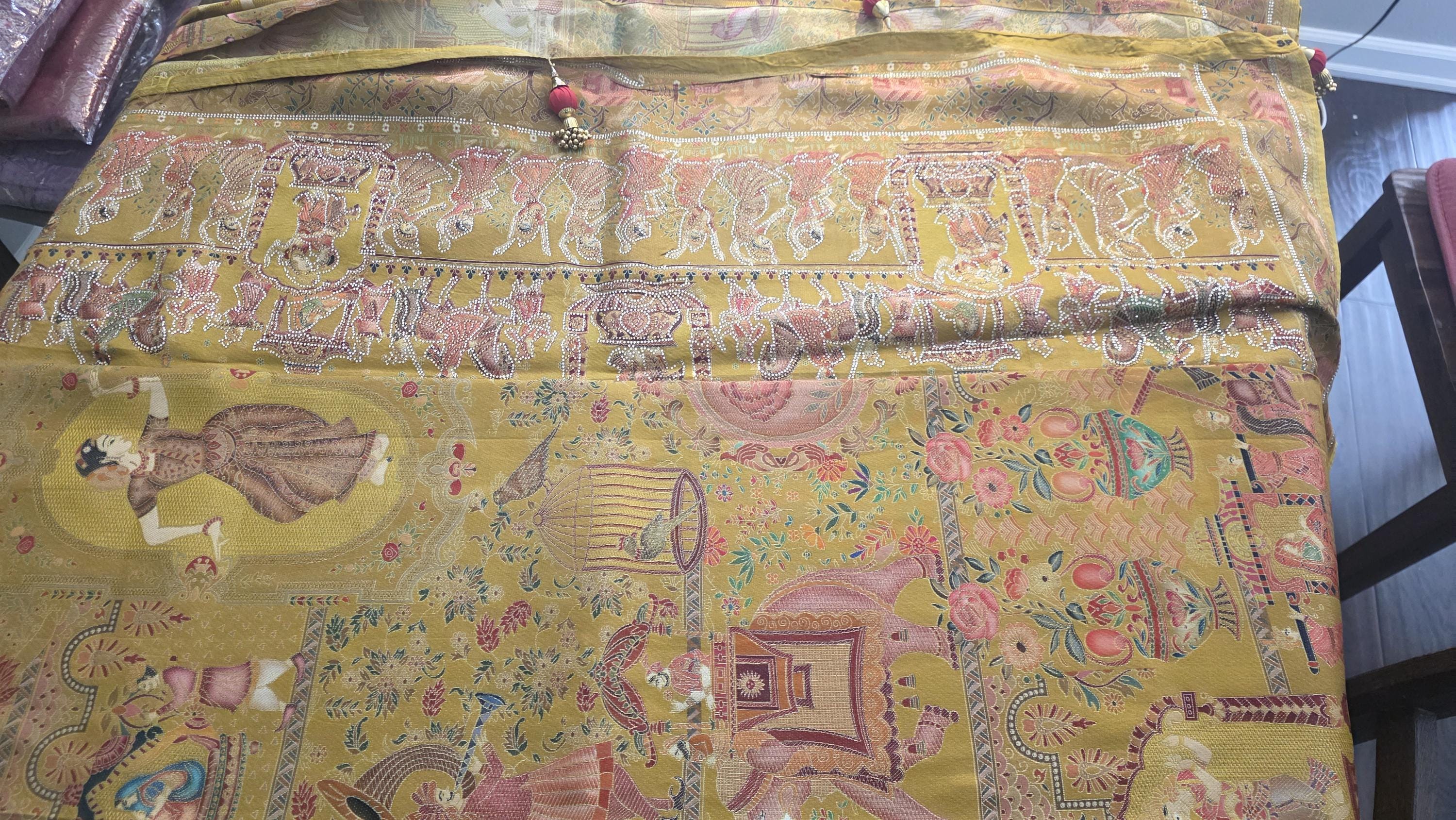 Mustard Crepe Silk Woven Saree | Traditional Indian Saree | Ethnic Festive Saree | Designer Party Wear Saree | Wedding Saree with Unstitched