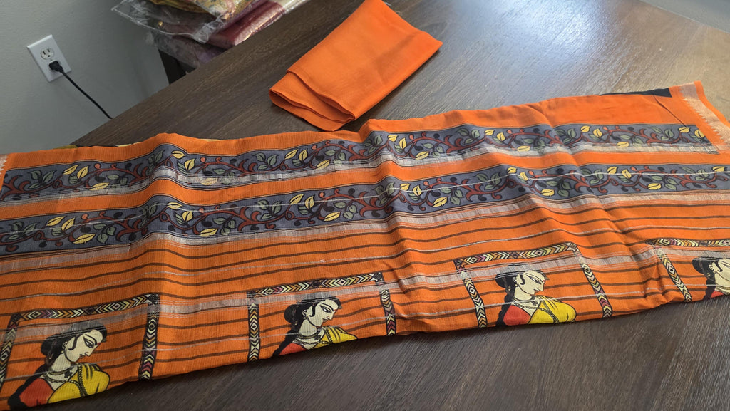 Exquisite black Pure Pattu digital print sarees in Mangalagiri silk Handwoven Elegance. Fall and Pico done