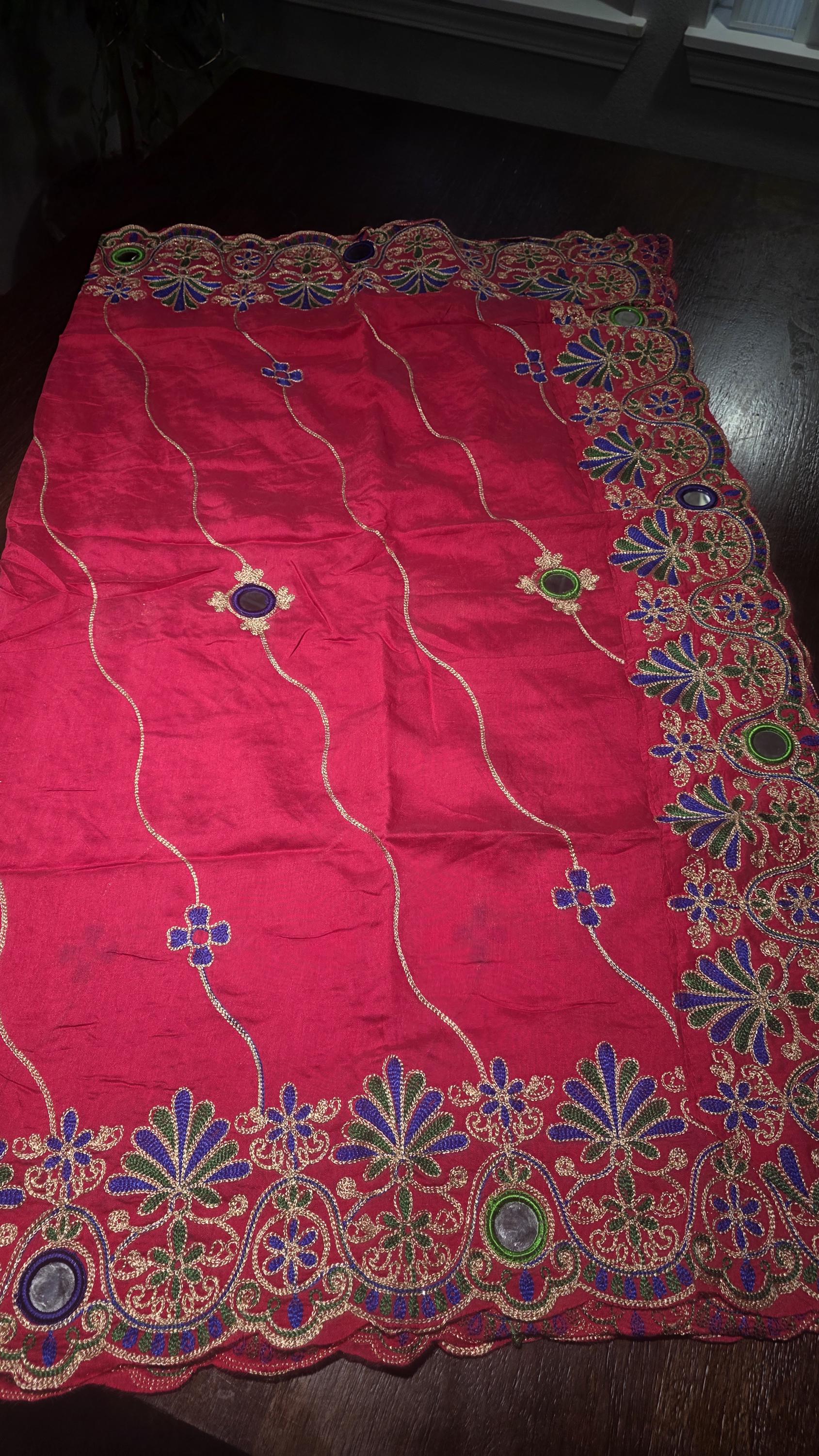 Rayon Cotton Embroidered Mirror Work Dupatta | Thread Work Ethnic Dupatta | Indian Traditional Dupatta for Women | Festive, Garba & Navratri