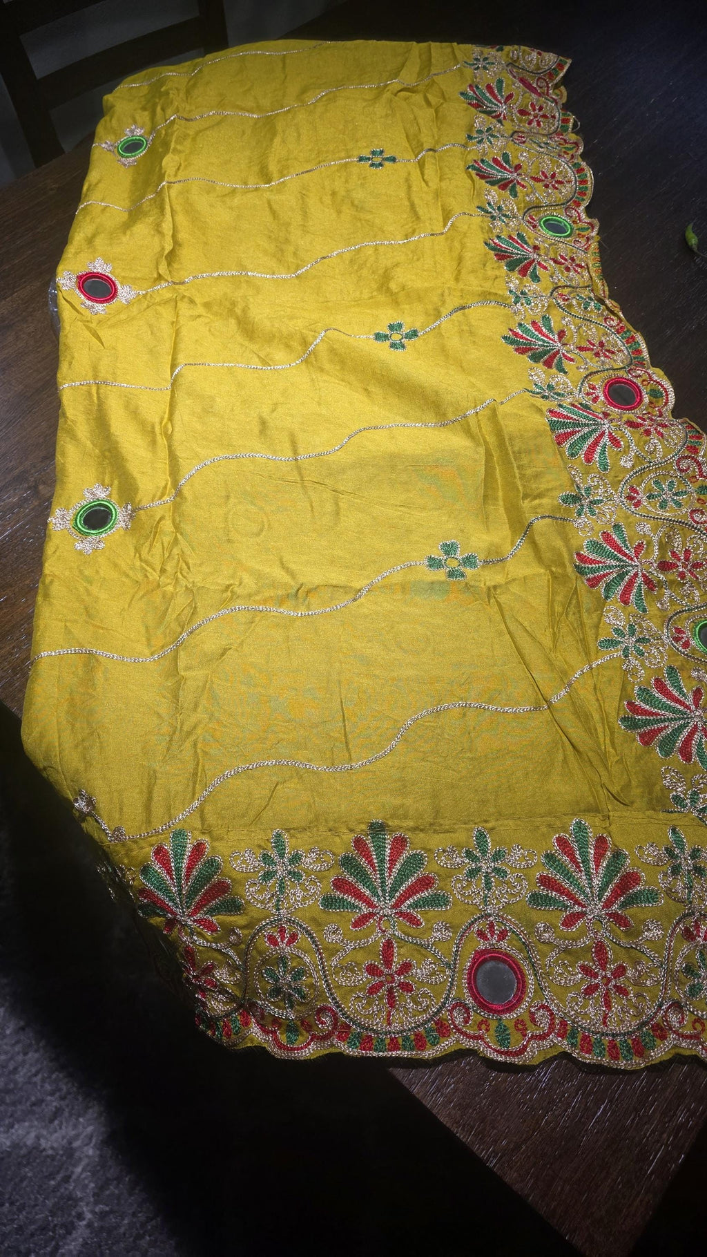 Rayon Cotton Embroidered Mirror Work Dupatta | Thread Work Ethnic Dupatta | Indian Traditional Dupatta for Women | Festive, Garba & Navratri