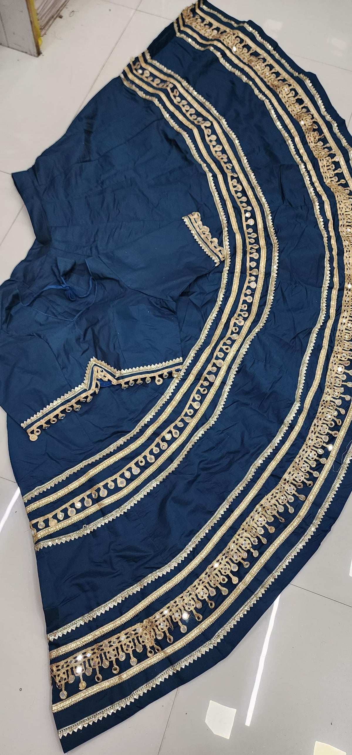 Black Cotton Lehenga Choli Set | Gold Embroidered Indian Skirt Set | Navratri Garba Outfit | Festive Ethnic Wear | Wedding Lehenga
