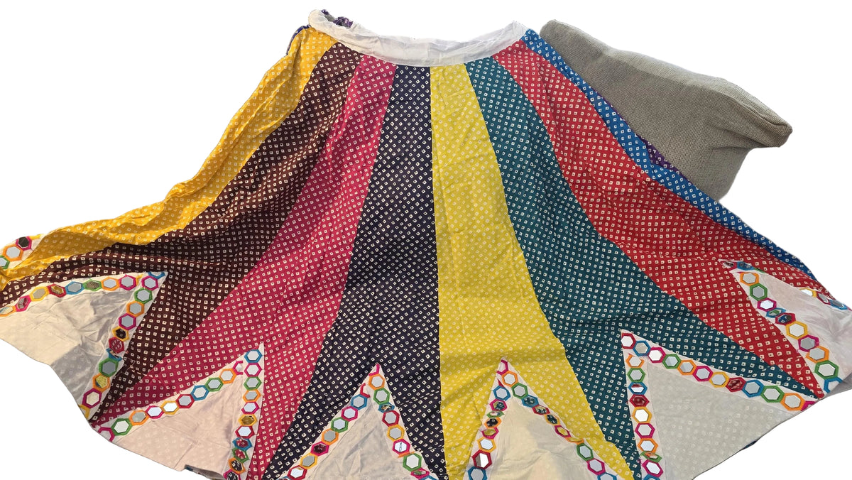 Handcrafted Bandhani mirror work Lehenga Set | Cotton Navratri Garba Outfit | Indian Ethnic Wear
