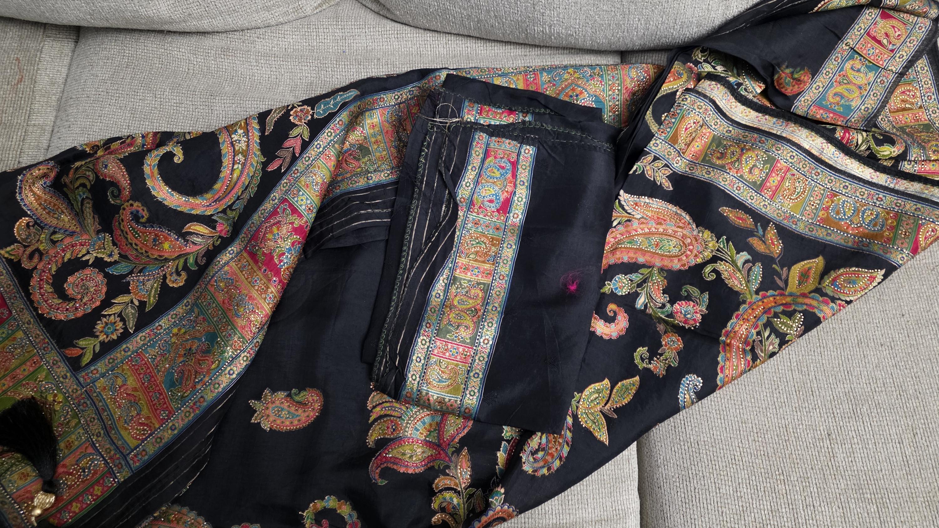 Pure Crepe Black Saree | Paisley Printed Designer Saree | Soft Lightweight Indian Saree | Party Wear | Wedding | Gift for Her
