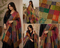 Multicolour Patchwork Silk Dupatta | Handmade Indian Silk Dupatta | Boho Patchwork Shawl | Colorful Ethnic Stole | Wedding & Festive Dupatta