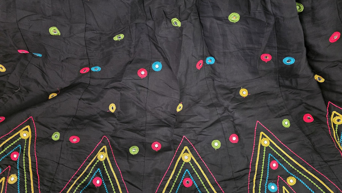 Black Lehenga Choli Set | Traditional Indian Lehenga | Bandhani Style Embroidered Chaniya Choli | Navratri Garba Outfit