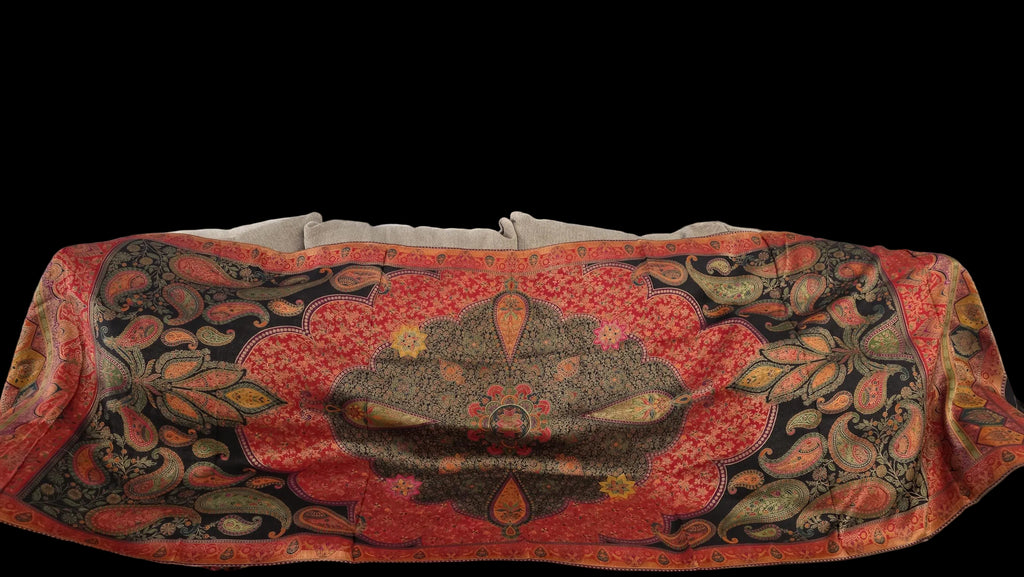 Black and Red multicolour dupatta Handmade , Handwoven , Elegant vibrant & Authentic